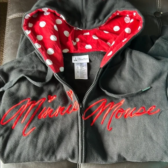 Disney Minnie Mouse Zip-Up Jacket Black and Red - Picture 4 of 4